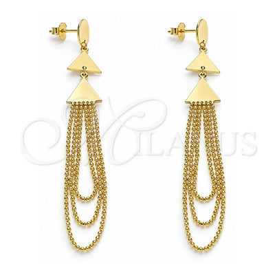 Sterling Silver Long Earring, Polished, Golden Finish, 02.186.0200.1