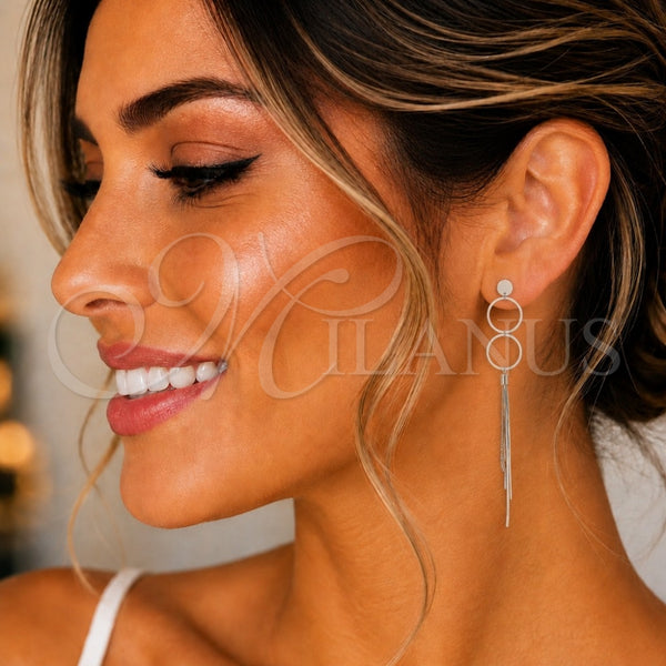 Sterling Silver Stud Earring, Polished, Rhodium Finish, 02.186.0201