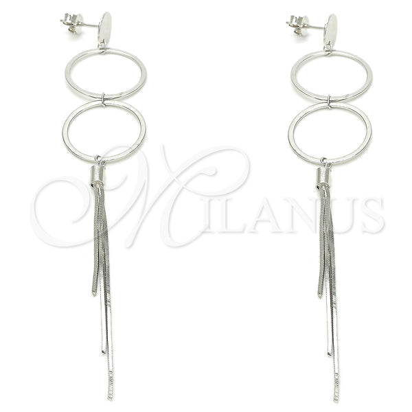 Sterling Silver Stud Earring, Polished, Rhodium Finish, 02.186.0201