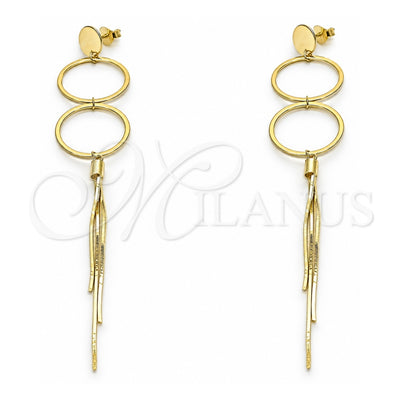 Sterling Silver Long Earring, Polished, Golden Finish, 02.186.0201.1