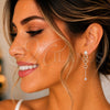 Sterling Silver Stud Earring, with White Cubic Zirconia, Polished, Rhodium Finish, 02.186.0202