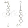 Sterling Silver Stud Earring, with White Cubic Zirconia, Polished, Rhodium Finish, 02.186.0202