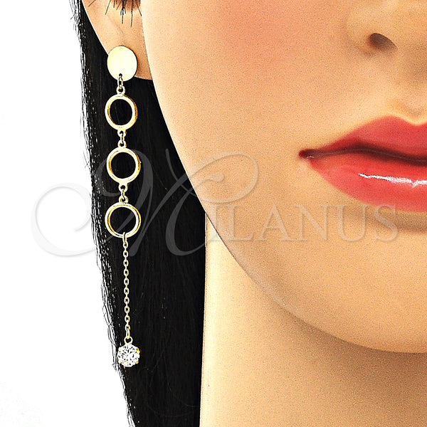 Sterling Silver Ring — Long Earring with White Cubic Zirconia Polished 02. — alternate product view — SKU 131068 | Plata 925 anillo — Long Earring with blanco Cubic Zirconia pulido 02. — SKU 131068