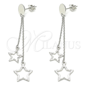 Sterling Silver Ring — Long Earring Star Design Polished 02. — main product view — SKU 131069 | Plata 925 anillo — Long Earring estrella diseño pulido 02. — SKU 131069