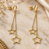 Sterling Silver Stud Earring, Star Design, Polished, Golden Finish, 02.186.0203.1