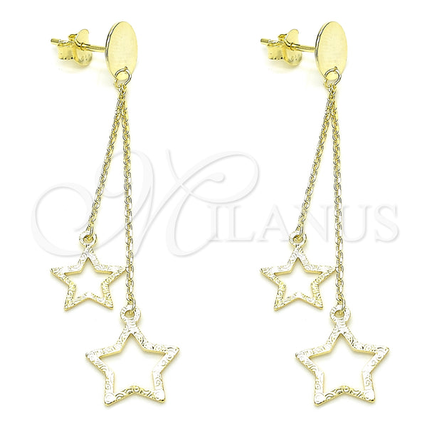 Sterling Silver Stud Earring, Star Design, Polished, Golden Finish, 02.186.0203.1