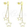 Sterling Silver Stud Earring, Star Design, Polished, Golden Finish, 02.186.0203.1