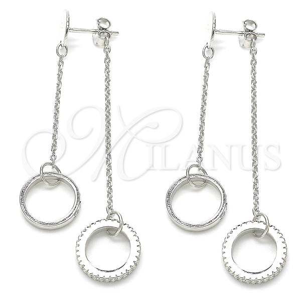 Sterling Silver Ring — Long Earring Love Design with White Cubic Zirconia — main product view — SKU 131071 | Plata 925 anillo — Long Earring Love diseño with blanco Cubic Zirconia — SKU 131071