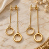 Sterling Silver Long Earring, Love Design, with White Cubic Zirconia, Polished, Golden Finish, 02.186.0204.1