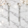 Sterling Silver Long Earring, Polished, Rhodium Finish, 02.186.0205
