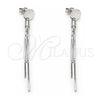 Sterling Silver Long Earring, Polished, Rhodium Finish, 02.186.0205