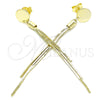 Sterling Silver Long Earring, Polished, Golden Finish, 02.186.0205.1