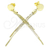 Sterling Silver Long Earring, Polished, Golden Finish, 02.186.0205.1