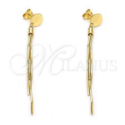 Sterling Silver Long Earring, Polished, Golden Finish, 02.186.0205.1