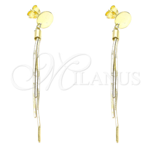 Sterling Silver Long Earring, Polished, Golden Finish, 02.186.0205.1