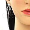 Sterling Silver Stud Earring, with White Cubic Zirconia, Polished, Rhodium Finish, 02.186.0206