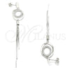 Sterling Silver Stud Earring, with White Cubic Zirconia, Polished, Rhodium Finish, 02.186.0206