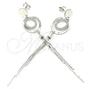 Sterling Silver Stud Earring, with White Cubic Zirconia, Polished, Rhodium Finish, 02.186.0206