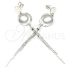 Sterling Silver Stud Earring, with White Cubic Zirconia, Polished, Rhodium Finish, 02.186.0206