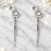 Sterling Silver Stud Earring, with White Cubic Zirconia, Polished, Rhodium Finish, 02.186.0206