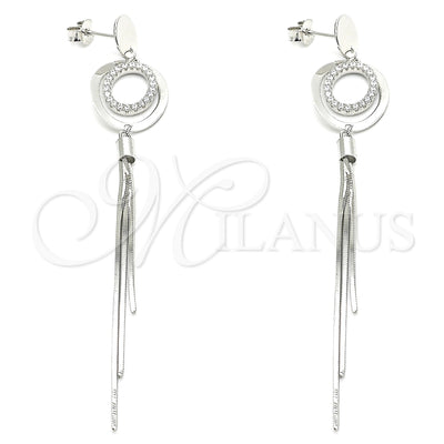 Sterling Silver Stud Earring, with White Cubic Zirconia, Polished, Rhodium Finish, 02.186.0206 for wholesale, main product view