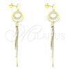 Sterling Silver Long Earring, Polished, Golden Finish, 02.186.0206.1
