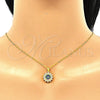 Sterling Silver Earring and Pendant Adult Set, with Vitrail Medium and White Cubic Zirconia, Polished, Golden Finish, 10.186.0034.1