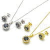 Sterling Silver Earring and Pendant Adult Set, with Vitrail Medium and White Cubic Zirconia, Polished, Golden Finish, 10.186.0036.1