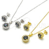 Sterling Silver Earring and Pendant Adult Set, with Vitrail Medium and White Cubic Zirconia, Polished, Golden Finish, 10.186.0036.1