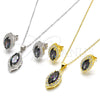 Sterling Silver Earring and Pendant Adult Set, with Vitrail Medium and White Cubic Zirconia, Polished, Golden Finish, 10.186.0037.1