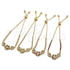 Oro Laminado Adjustable Bolo Bracelet, Gold Filled Style Flower and Crown Design, with Ruby and White Cubic Zirconia, Polished, Golden Finish, 03.233.0015.1.12 (01 MM Thickness, 12 Inches Length)