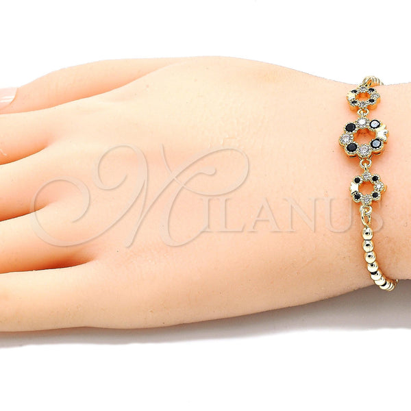 Gold Filled Bracelet — Adjustable Bolo Bracelet Flower and Crown Design with — alternate product view — SKU 131108 | Oro Laminado brazalete — Adjustable Bolo Bracelet flor and Crown diseño with — SKU 131108