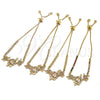 Oro Laminado Adjustable Bolo Bracelet, Gold Filled Style Heart Design, with Ruby and White Cubic Zirconia, Polished, Golden Finish, 03.233.0017.1.12 (01 MM Thickness, 12 Inches Length)