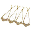 Oro Laminado Adjustable Bolo Bracelet, Gold Filled Style Flower Design, with Black and White Cubic Zirconia, Polished, Golden Finish, 03.233.0021.2.12 (01 MM Thickness, 12 Inches Length)