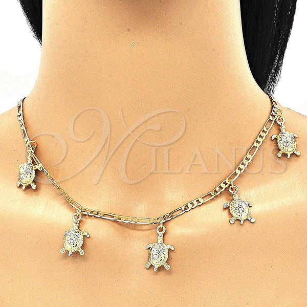 Gold Filled Ring — Necklace Bracelet and Earring Turtle Design with White — alternate product view — SKU 131140 | Oro Laminado anillo — Necklace Bracelet and Earring Turtle diseño with blanco — SKU 131140