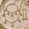 Oro Laminado Necklace, Bracelet and Earring, Gold Filled Style Turtle Design, with White Crystal, Polished, Golden Finish, 06.213.0005