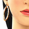 Oro Laminado Medium Hoop, Gold Filled Style Hollow Design, Polished, Tricolor, 02.170.0257.1.40
