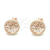 Sterling Silver Stud Earring, Tree Design, with White Cubic Zirconia, Polished, Rose Gold Finish, 02.369.0034.1