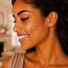 Sterling Silver Stud Earring, Infinite Design, with White Cubic Zirconia, Polished, Rose Gold Finish, 02.369.0035.1