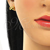 Sterling Silver Stud Earring, Infinite Design, with White Cubic Zirconia, Polished, Golden Finish, 02.369.0035.2