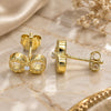 Sterling Silver Stud Earring, Infinite Design, with White Cubic Zirconia, Polished, Golden Finish, 02.369.0035.2