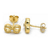 Sterling Silver Stud Earring, Infinite Design, with White Cubic Zirconia, Polished, Golden Finish, 02.369.0035.2