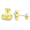 Sterling Silver Stud Earring, Infinite Design, with White Cubic Zirconia, Polished, Golden Finish, 02.369.0035.2