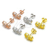 Sterling Silver Stud Earring, Infinite Design, with White Cubic Zirconia, Polished, Golden Finish, 02.369.0035.2