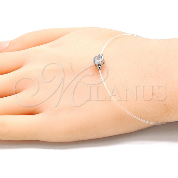 Sterling Silver Bracelet — Fancy Bracelet with White Cubic Zirconia Polished 03. — alternate product view — SKU 131164 | Plata 925 brazalete — elegante Bracelet with blanco Cubic Zirconia pulido 03. — SKU 131164