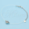 Sterling Silver Fancy Bracelet, with White Cubic Zirconia, Polished, Rhodium Finish, 03.369.0012.07 (01 MM Thickness, 7 Inches Length)