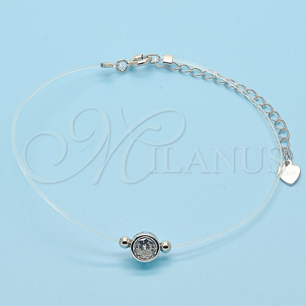 Sterling Silver Bracelet — Fancy Bracelet with White Cubic Zirconia Polished 03. — main product view — SKU 131164 | Plata 925 brazalete — elegante Bracelet with blanco Cubic Zirconia pulido 03. — SKU 131164