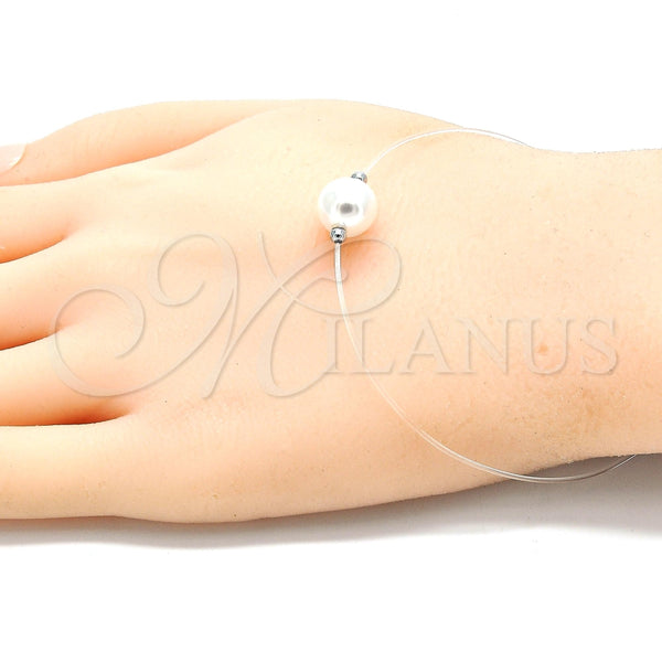 Sterling Silver Bracelet — Fancy Bracelet with Ivory Pearl Polished 03. 01 — alternate product view — SKU 131170 | Plata 925 brazalete — elegante Bracelet with Ivory Pearl pulido 03. 01 — SKU 131170