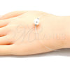 Sterling Silver Fancy Bracelet, with Ivory Pearl, Polished, Rhodium Finish, 03.369.0014.07 (01 MM Thickness, 7 Inches Length)