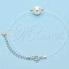 Sterling Silver Fancy Bracelet, with Ivory Pearl, Polished, Rhodium Finish, 03.369.0014.07 (01 MM Thickness, 7 Inches Length)